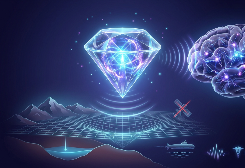 Quantum sensor detecting brain waves and gravity changes - real life applications of quantum physics