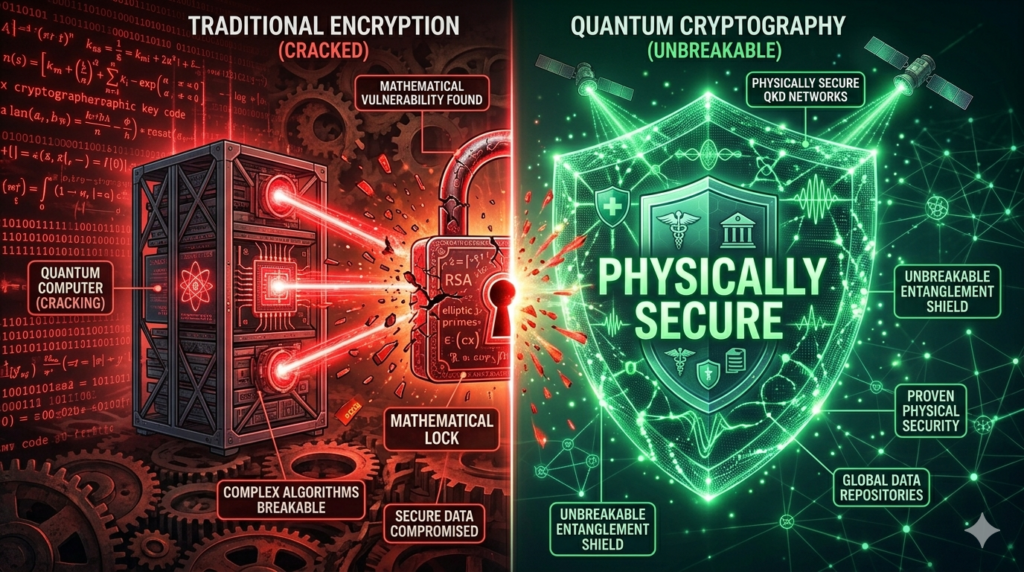 quantum cryptography is unbreakable and physically secured